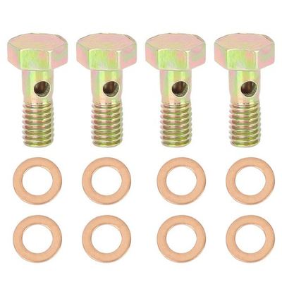 #ad 4 Sets M6x1.0mm Banjo Bolts Brake Fitting Adapter Metric Thread M6 Washers $16.82