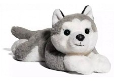 FAO Schwarz Adopt A Pet Plush Dog Husky Puppy 16" Stuffed Floppy Wolf Laying Toy