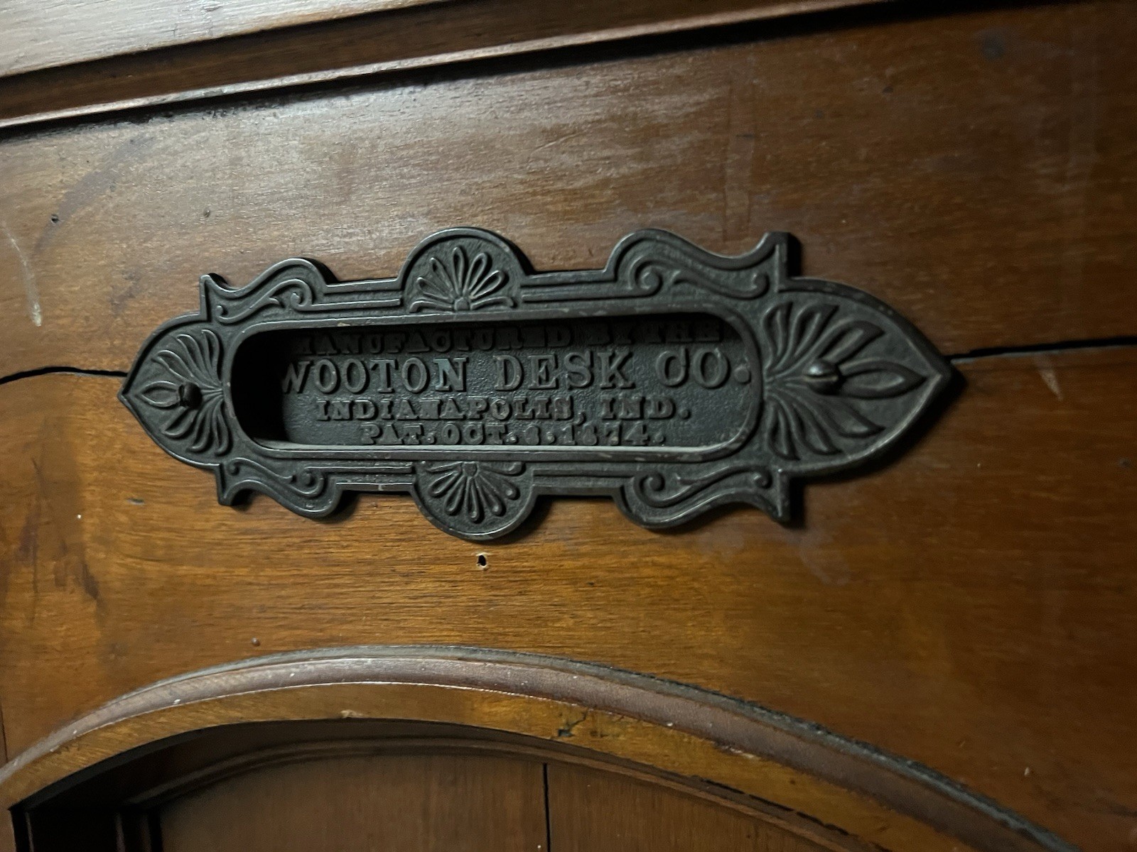 Antique 19th C. WOOTON DESK - STANDARD GRADE BURL WALNUT PATENT PAT
