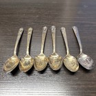 Rogers Silverplate Souvenir Spoons Lot of 6 Art Nouveau Post-1940 — photo 1