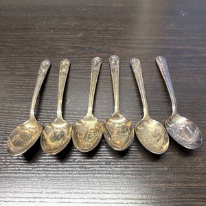 Rogers Silverplate Souvenir Spoons Lot of 6 Art Nouveau Post-1940
