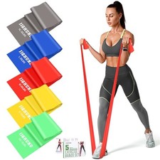 5 Pcs Resistance Bands, Professional 1.5m Gray, blue, red, yellow, green