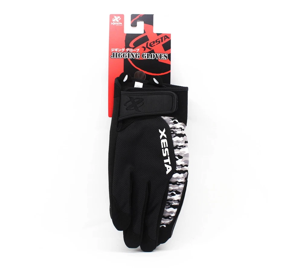 Xesta Jigging Glove Size L Black White Camo (2432)