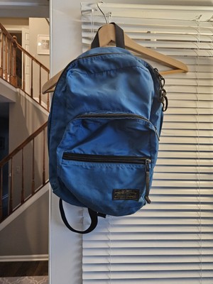 Vintage Eddie Bauer Backpack Blue Canvas Multi Pocket School 90s