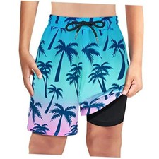 Boys Swim Trunks Bathing Suit Swim Shorts for Boys 7 Years Coconut Tree