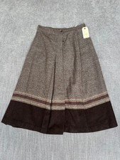 Vintage Sasha Tweed Pleated Midi Skirt Brown 70s Dark Academia Minimalist W28