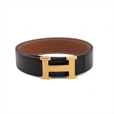 Herm s H Belt  Q:2013 Belt 80 Leather Black Gold