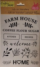crafters square farmhouse rub on transfers