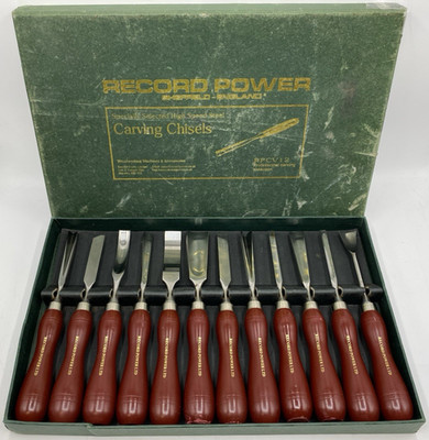 Record Power RPCV12 Profi Holzschnitzbeitel Werkzeug Set 12-teilig mit Box