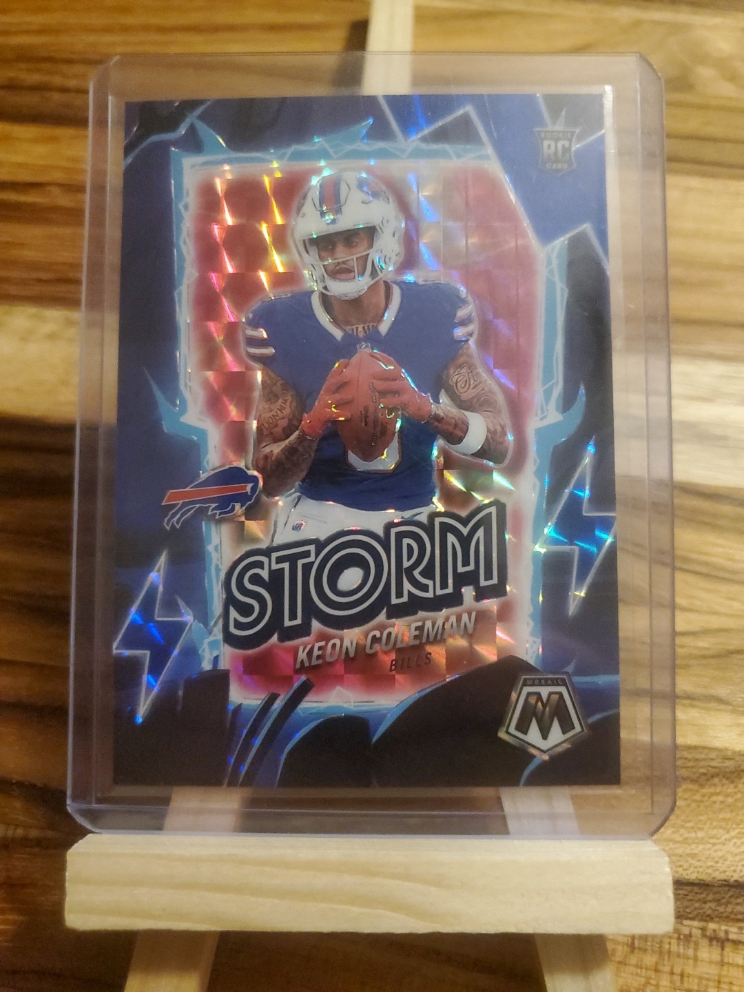 2024 Panini Mosaic Storm #15 Keon Coleman Blue Prizm /99