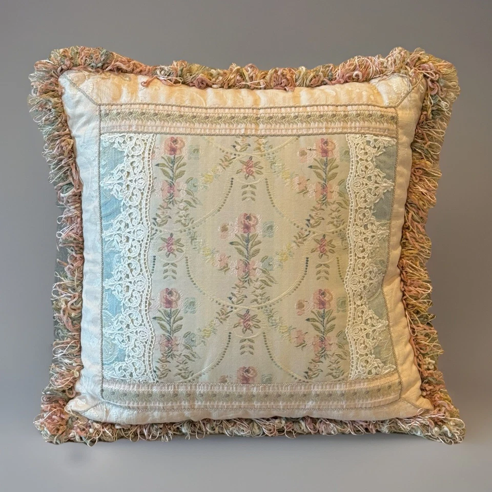 SWEET DREAMS Neiman Marcus Jacquard Pillows floral Set of 3 Floral Bolsters - Image 2 of 4