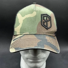 Born Primative New Era 9FORTY Men's Adjustable Camo Trucker Hat Black Logo Mesh