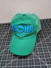 Aloha Maui Embroidered Hat Baseball Cap Adjustable Green Striped Hawaii