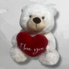Aurora White Love Bear Valentines Heart Teddy 7 Plush