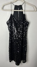 Express Black Sequin Mini Dress Size XS Little Black Dress Party New Year