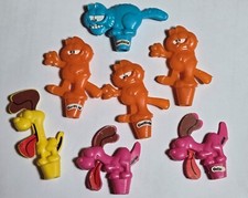 GARFIELD Pencil Topper LOT of 7 VINTAGE Plastic Cereal Premium Toy KELLOGGS