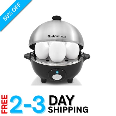 Automatic Egg Cooker with Cool-Touch Cover: Poach & Prepare 7 Eggs Effortlessly