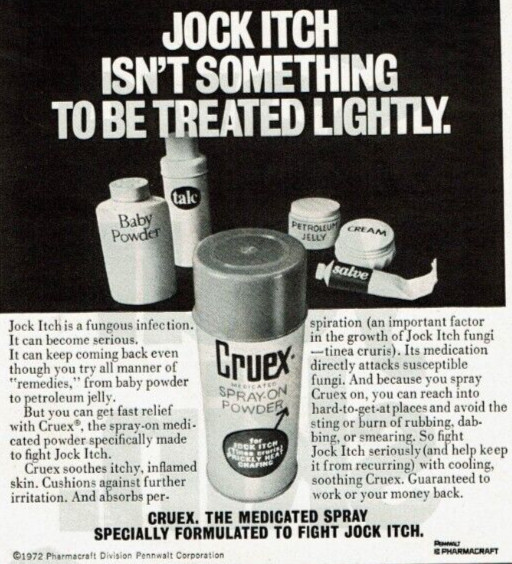 1972 Vintage Print Ad Jock Itch Isn't Something To Be Treated Lightly Cruex
