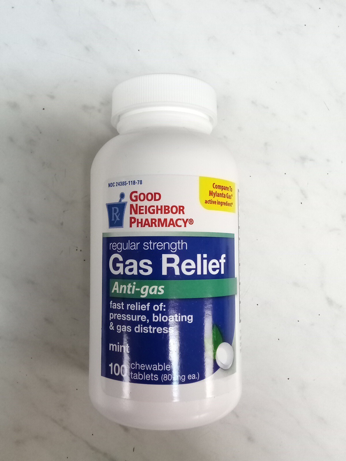 Gas Relief 80 mg 100 Chewable Mint Tablets EXP 04/2025 eBay