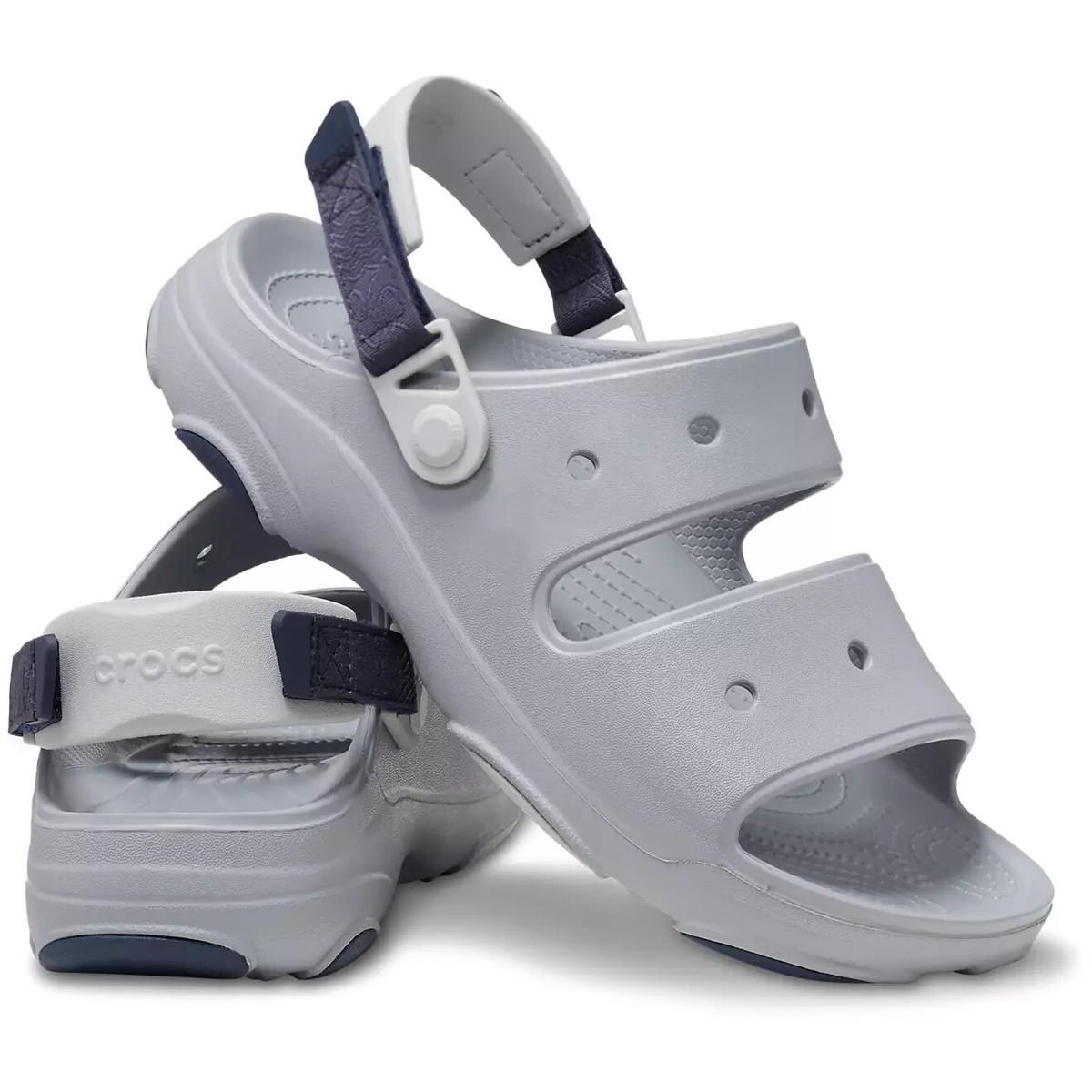 Crocs グレー サンダル*7 New Adults Light Grey Crocs All-Terrain Sandals #207711-007 Size