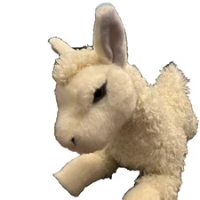 Aurora 12" Llama Flopsie Plush Stuffed Animal Toy Ivory Curly Fur Bean Weighted