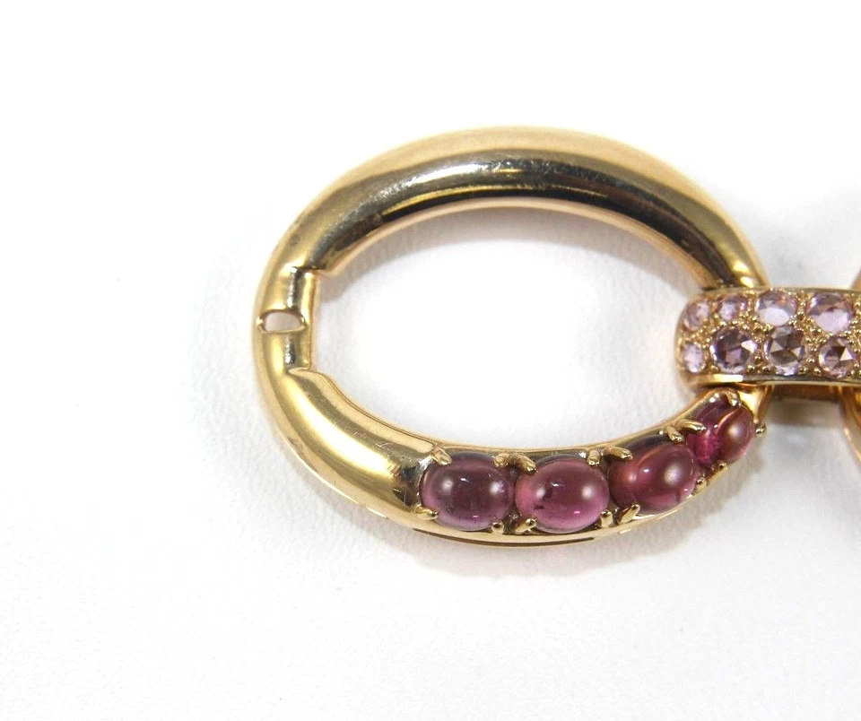 Oval Pink Tourmaline & Diamond Link Lady's Bracelet 18K Rose Gold 9.80Ct - Image 4 of 4