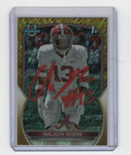 Malachi Moore Signed 2022 Bowman U 1st RC Gold Shimmer Autographed PROOF /50 RC