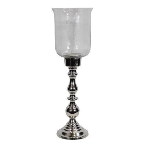 Metal & Hammered Glass~ Candle Holder ~hurricane Candle Hold