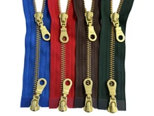 YKK #5 24" -33" Golden Brass Two Way with Doughnut Pull Separating Jacket Zipper
