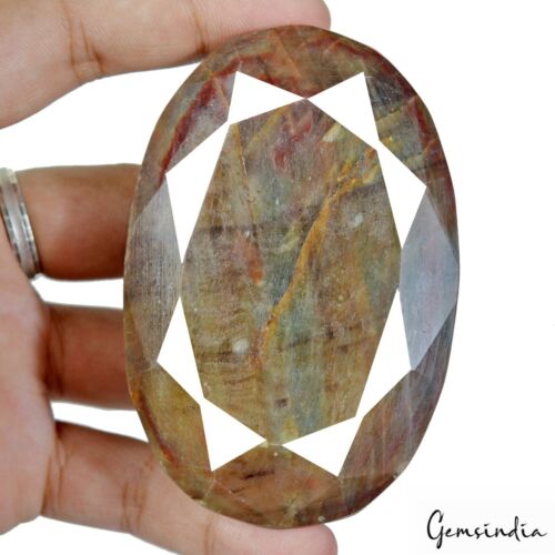 1250 Ct. Natural Untreated Brown Sapphire w/Red Streak Oval Certified Loose Gem