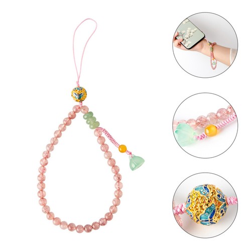 Keychain Holder Phone Charm Key Chain ID Badge Holder Crystal Hand Wrist Lanyard - Zdjęcie 7 z 12