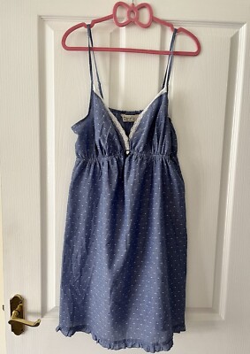 Ladies Women’s Primark Navy Blue Cami Strap Babydoll Nightie Size 14-16  Chemise UK