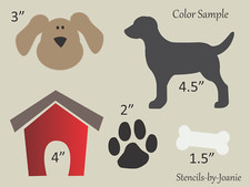 Pet Stencil Dog House Bone Puppy Paw Print Track Back Yard Porch Art DIY Signs