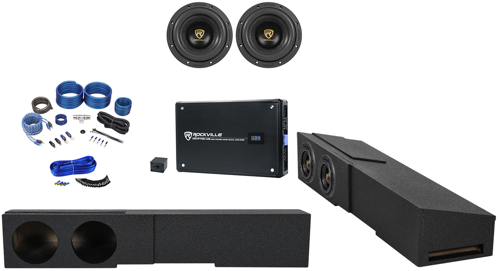 2 Сабвуферы мощностью 2000 Вт Усилитель провода для 2007-2020 годов выпуска GMChevy 1500 Crew Cab 2500HD3500HD 90090₽