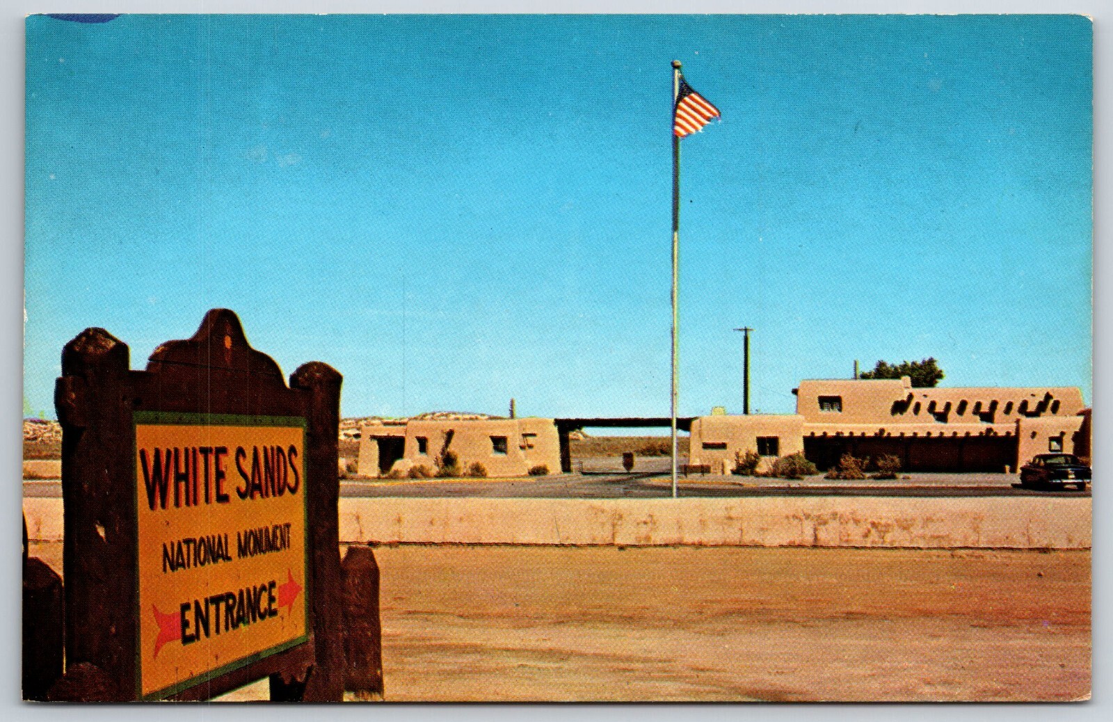 Signs~New Mexico~Main Entrance To White Sands Natl Monument~Vintage Postcard