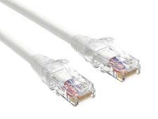 1ft Cat6 Ethernet Patch Cable with Clear Boot, UTP, Pure Bare Copper, White