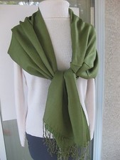 New Pashmina/Silk 2-ply solid color scarf / wrap