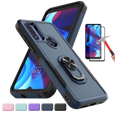 For Moto G Power G Pure Phone Case Peotective Stand Cover with Screen  Protector | eBay
