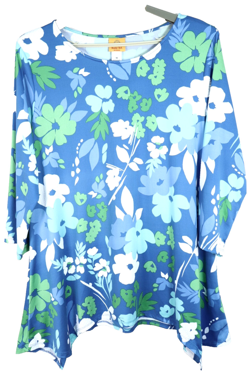 RUBY RD Womens Stretch Polyester Tunic Top 3/4 Sl… - image 1