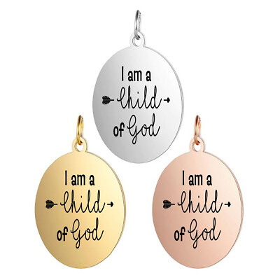 Religious Charm | I am a child of God | 20mm Gold Filled Charm| Personalized Cha