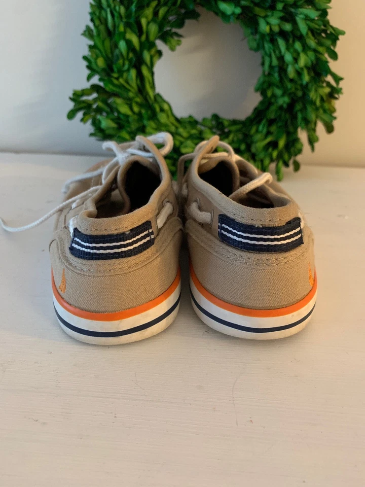 NAUTICA Lona Buck Piel Caqui Mocasines Oxfords Barco Cubierta Niños Zapatos Talla 1 👣ks4 Foto 2 de 4