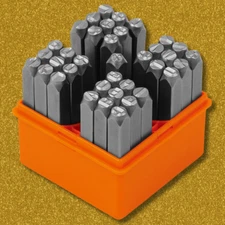 37PC Number & Letter Stamp Punch Set 1/4 6mm (A-Z&0-9+Star) Plastic Wood Leather