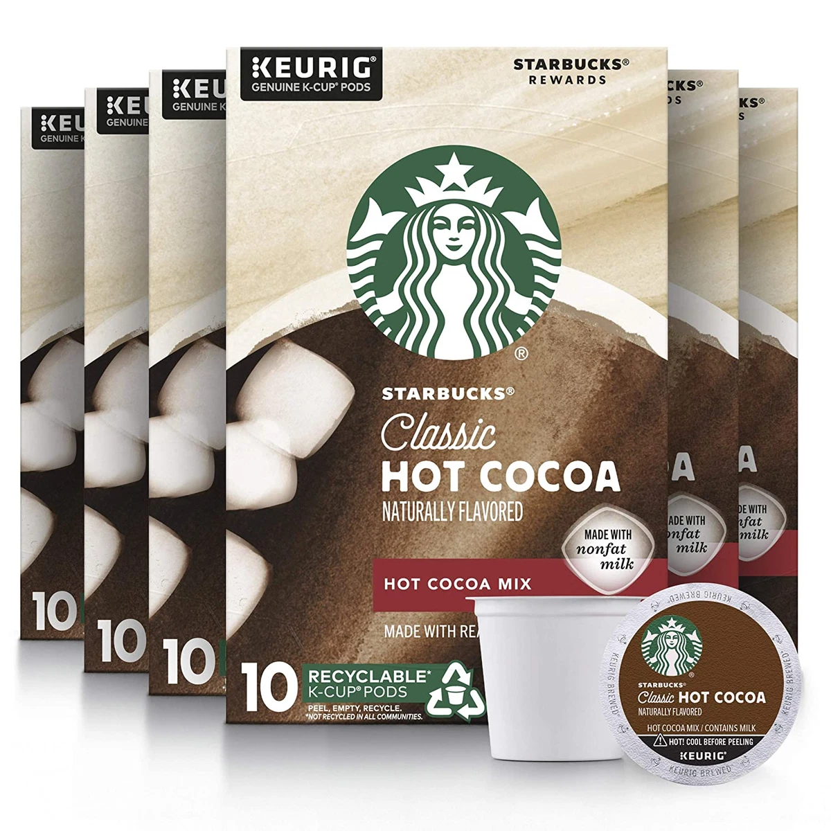 Starbucks Coffee K-Cup Pods, Naturally Flavored Hot Cocoa For Keurig Coffee  Makers,10 Pods 