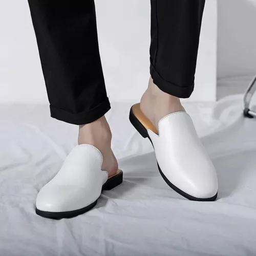 Medio mocasín para hombre pantuflas sin cordones laterales informales zapatos planos calzado masculino 38-47 - Imagen 4 de 19