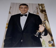 George Clooney Signed Autograph 11x14 Photo Oscars Academy Award Beckett BAS COA