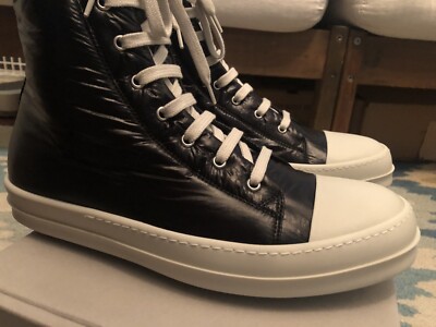 Rick Owens DRKSHDW Twill High Black Padded Ramones | Size EU