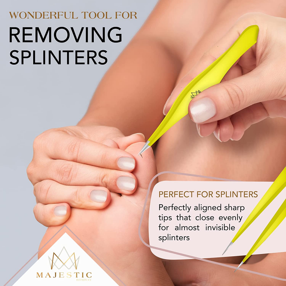Fine Point Tweezers for Women and Men – Splinter, Ticks, Facial or Yellow |  eBay