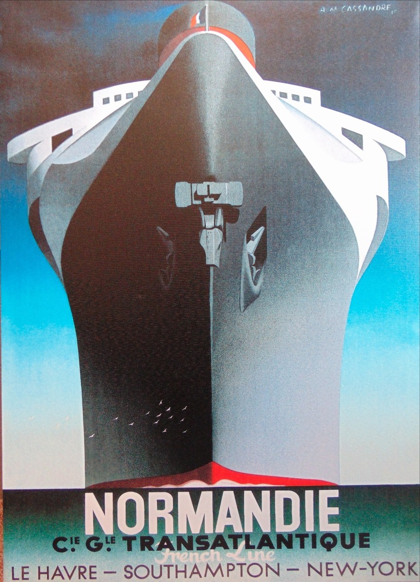 1930'S FRENCH LINE NORMANDIE POSTER AD by Cassandre on 28