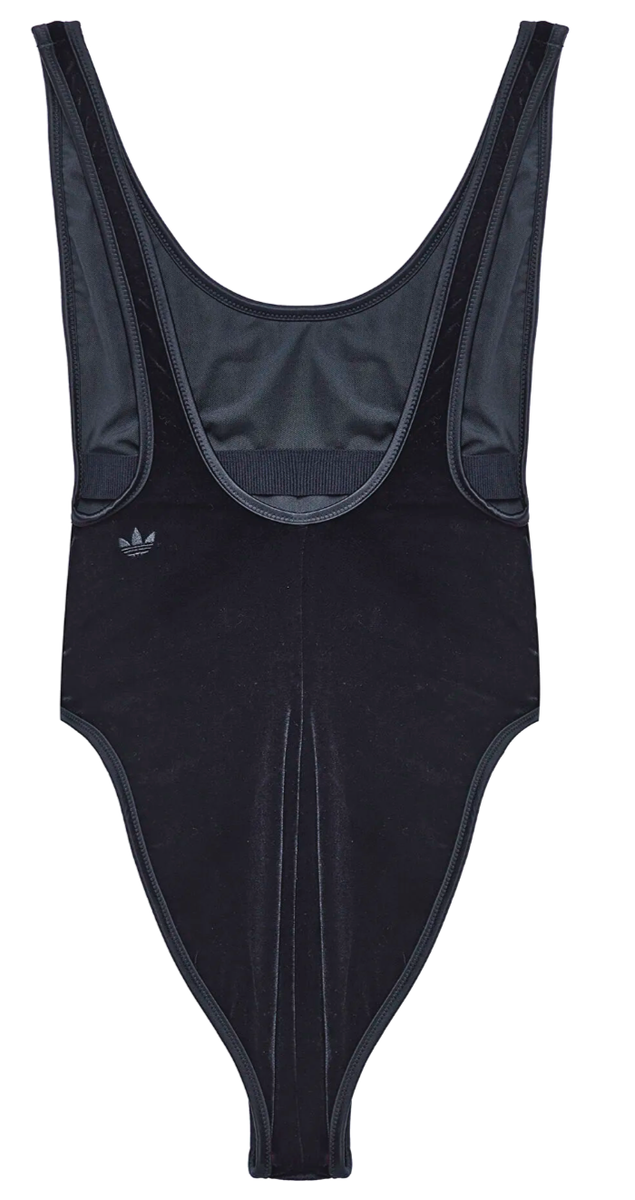 adidas IVY PARK Triple Black Noir Sexy Velvet Bodysuit Beyonce