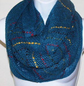 Download Women fashion fancy knit Infinity scarf with color lines Blue | eBay